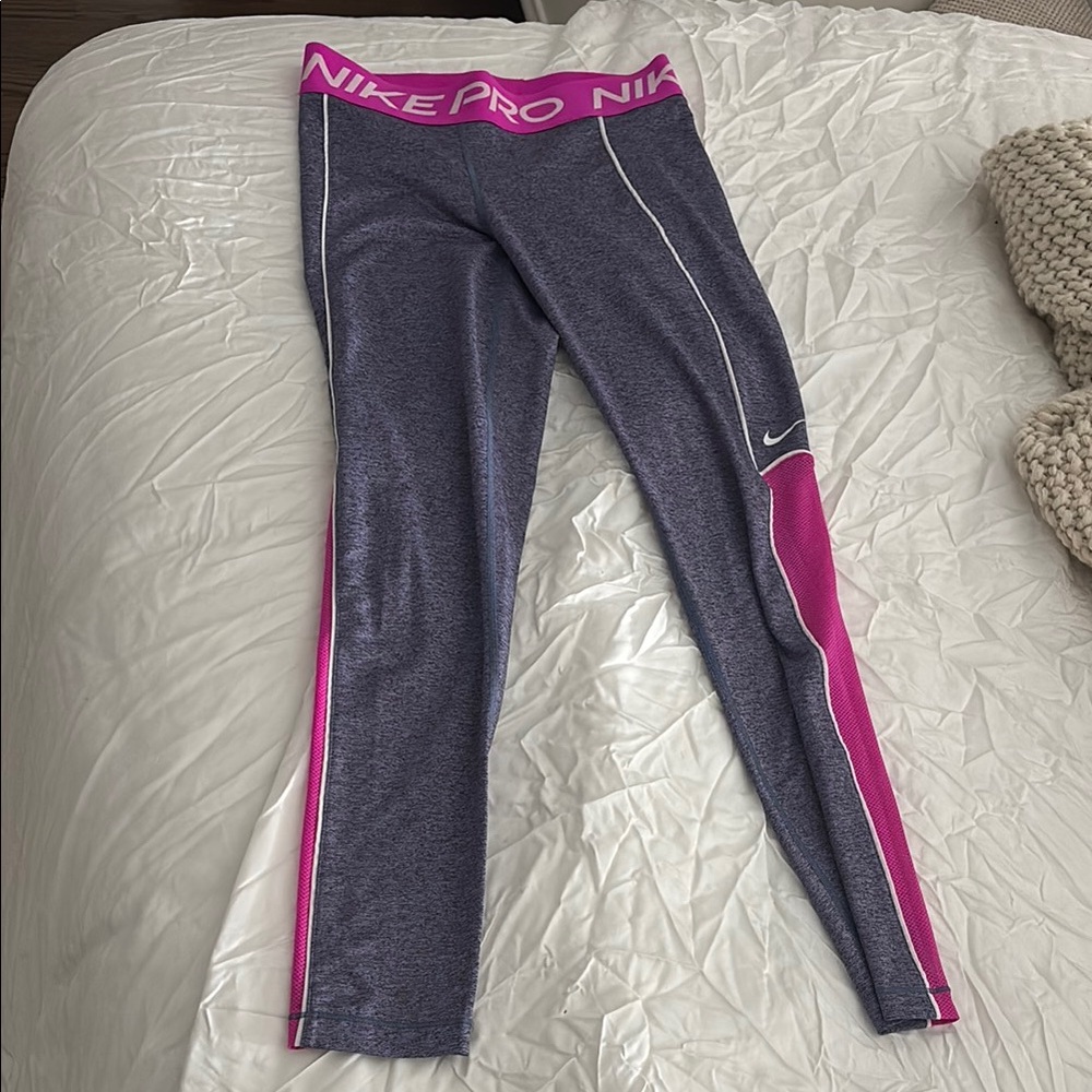 Nike Kids Pro Leggings - Gray and Pink